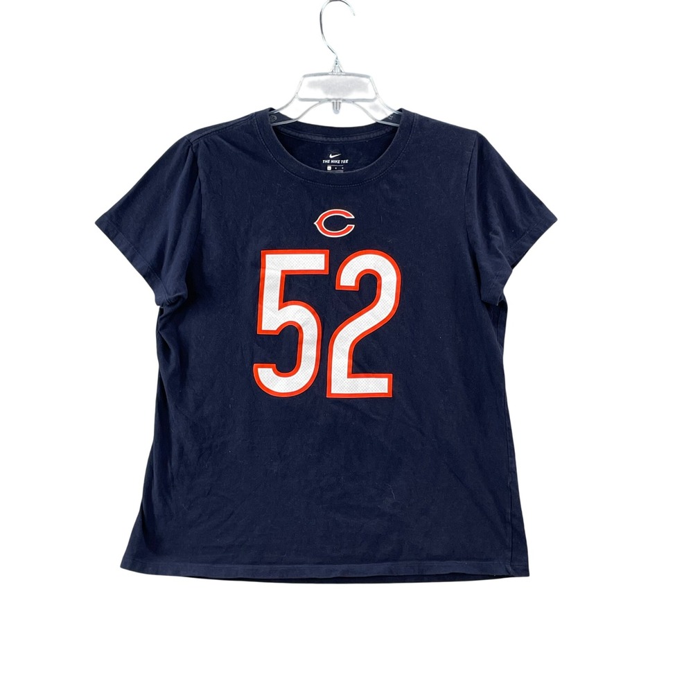 Nike Chicago Bears T-Shirt Women's Large Navy Khalil Mack‎ 52 NFL Fan Jersey Tee
